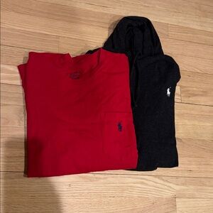 Ralph Lauren Polo 2 medium men’s tops, hooded long sleeve tee and pocket tshirt